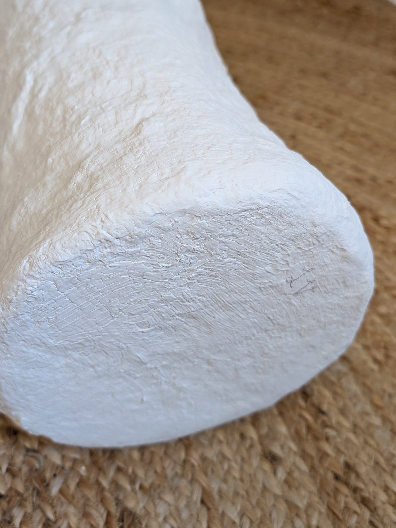 Papiermaché Vase - handgemachte Statement - Deko im Boho Stil - beige