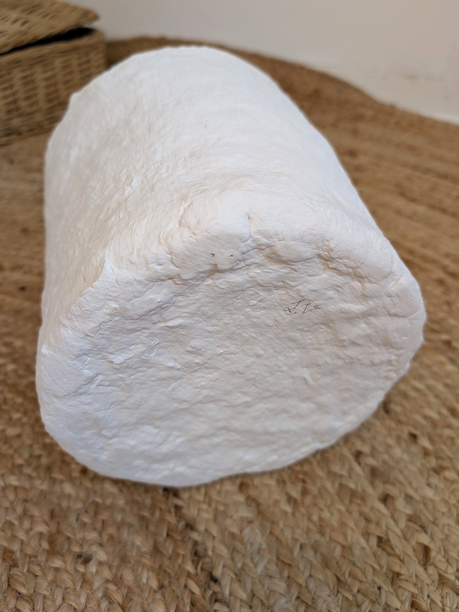 Papiermaché Vase - handgemachte Statement - Deko im Boho Stil - beige