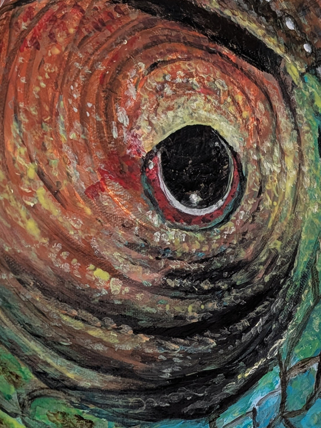 Painting Chamäleon Auge - Acryl auf Leinwand - Bild selbstgemalt