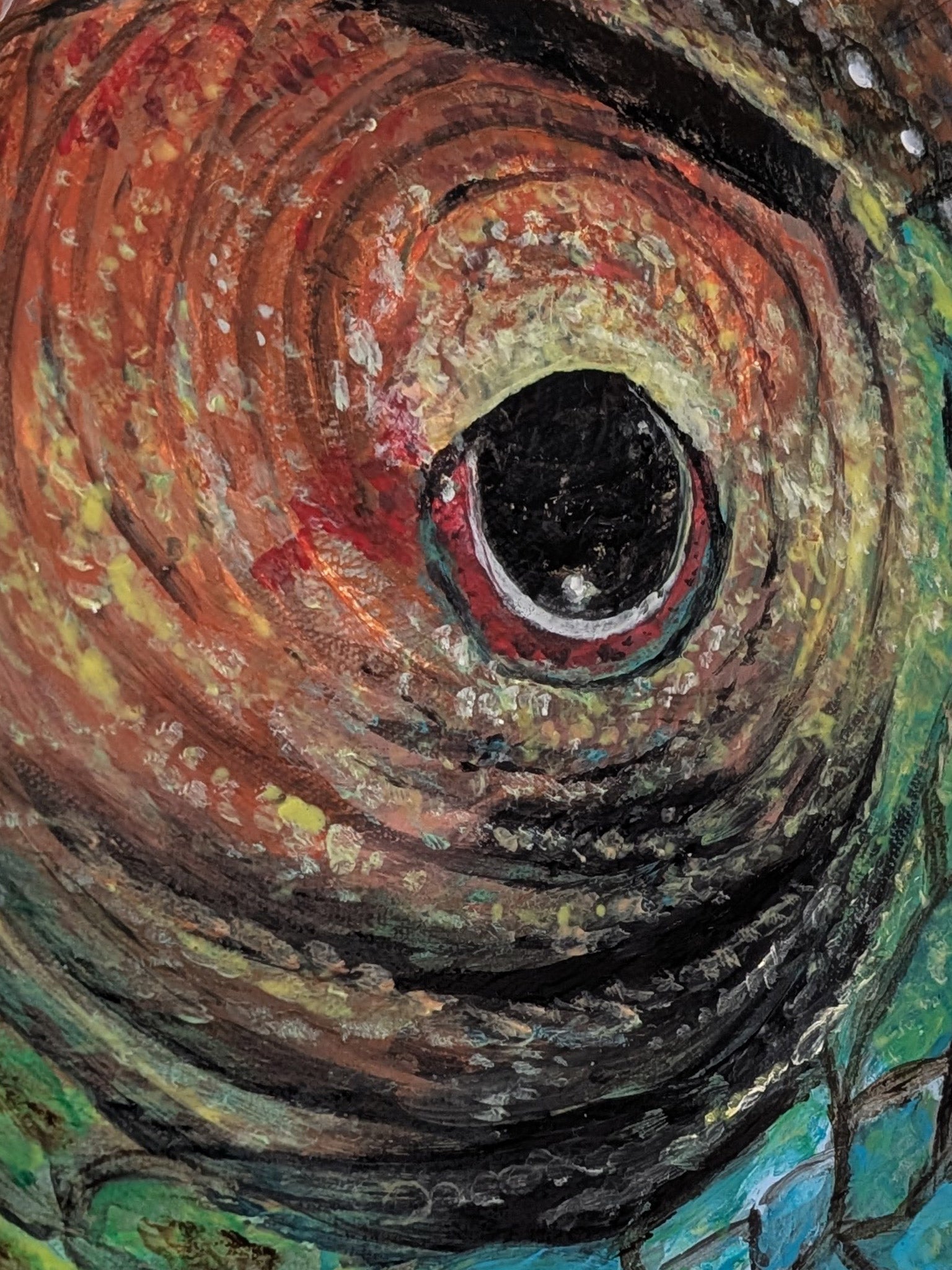 Painting Chamäleon Auge - Acryl auf Leinwand - Bild selbstgemalt