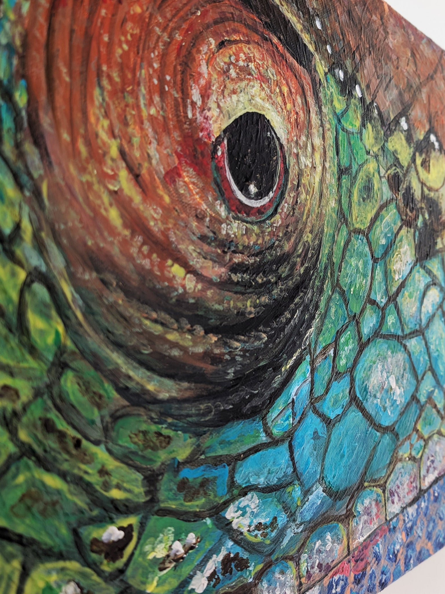 Painting Chamäleon Auge - Acryl auf Leinwand - Bild selbstgemalt