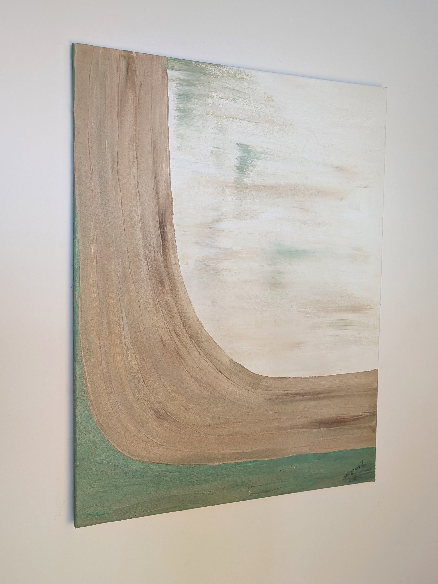 Leinwandbild Naturfarben - Beige & Grün - Zeitloses Wandbild - Moderne Raumdeko