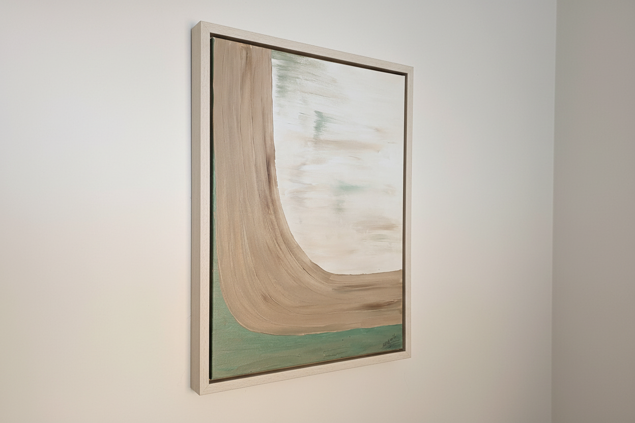 Leinwandbild Naturfarben - Beige & Grün - Zeitloses Wandbild - Moderne Raumdeko