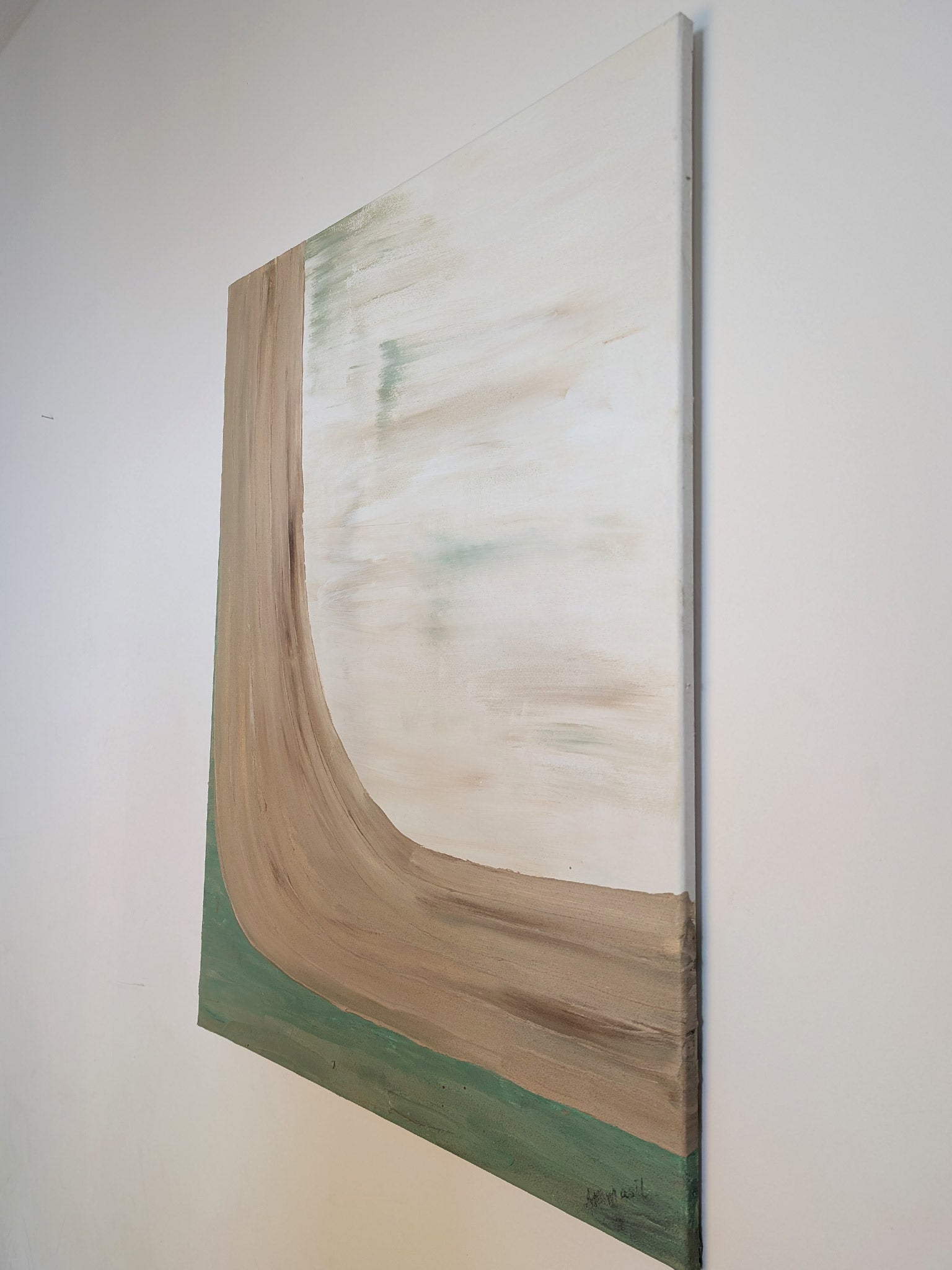 Leinwandbild Naturfarben - Beige & Grün - Zeitloses Wandbild - Moderne Raumdeko