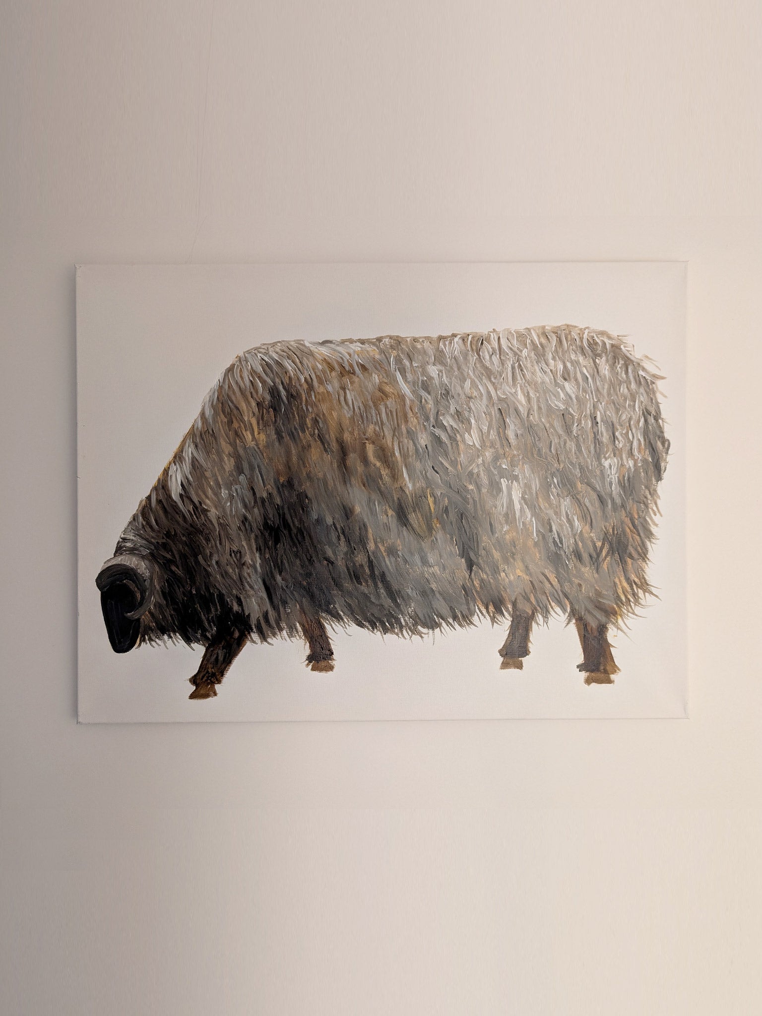 Big Sheep - Schaf auf Leinwandbild - modernes Tiermotiv