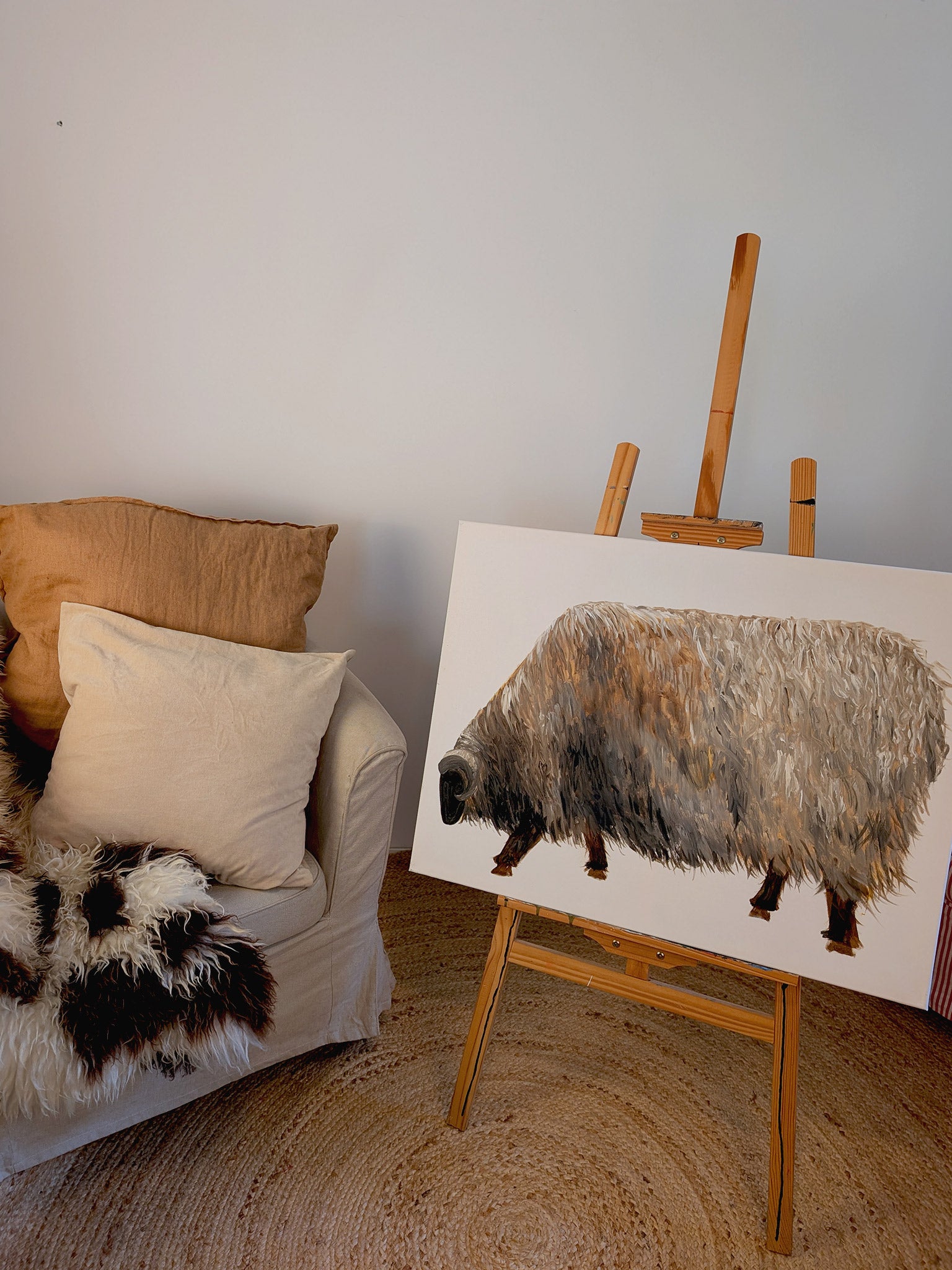 Big Sheep - Schaf auf Leinwandbild - modernes Tiermotiv