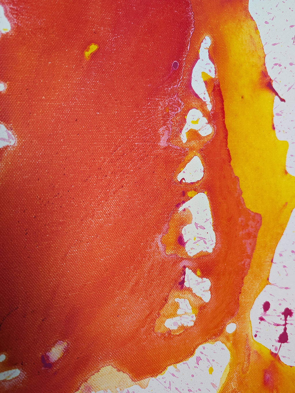 Bild abstrakt - pink - orange - Leinwand - selbstgemalt - schönes Acrylbild
