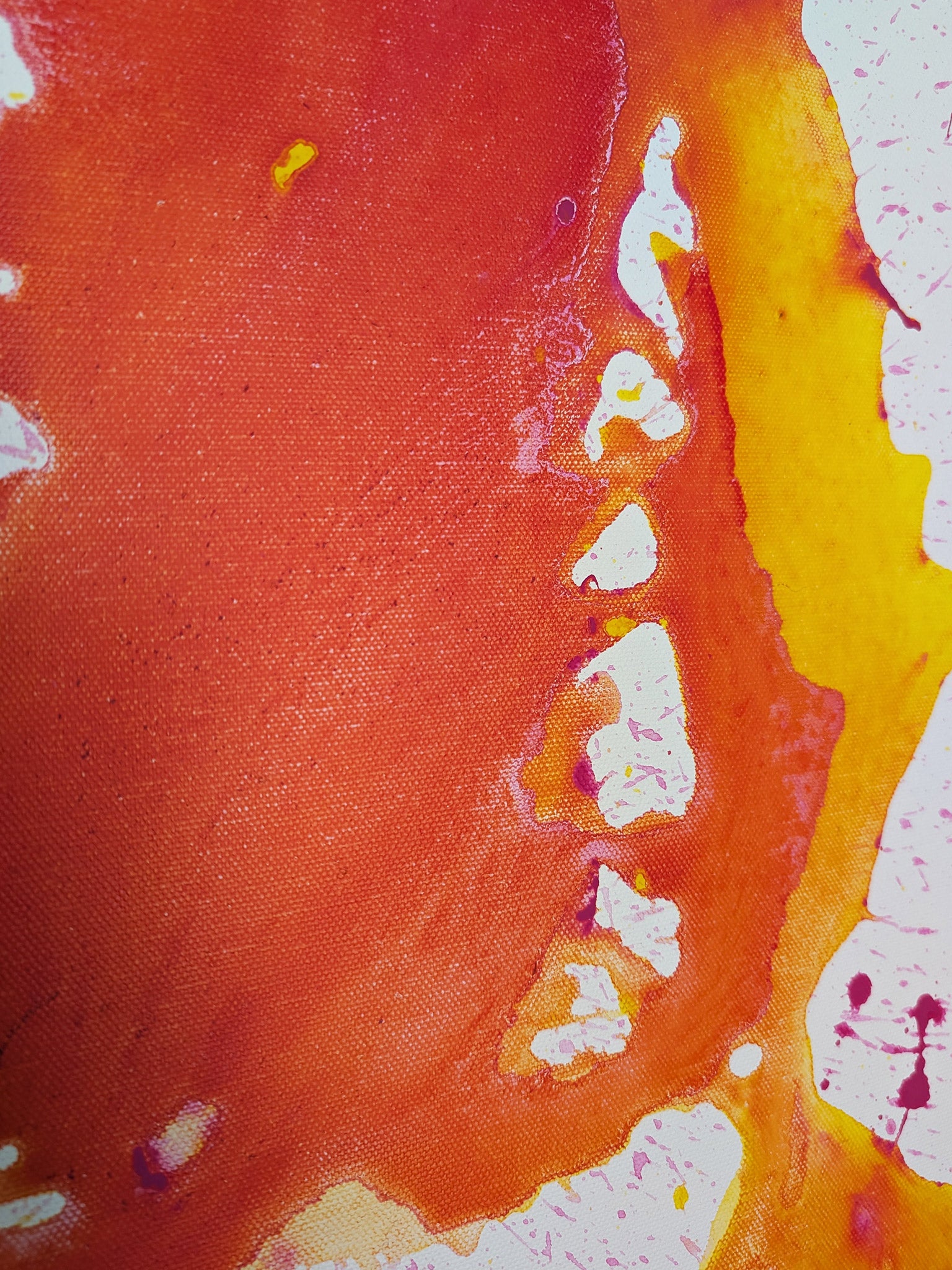 Bild abstrakt - pink - orange - Leinwand - selbstgemalt - schönes Acrylbild
