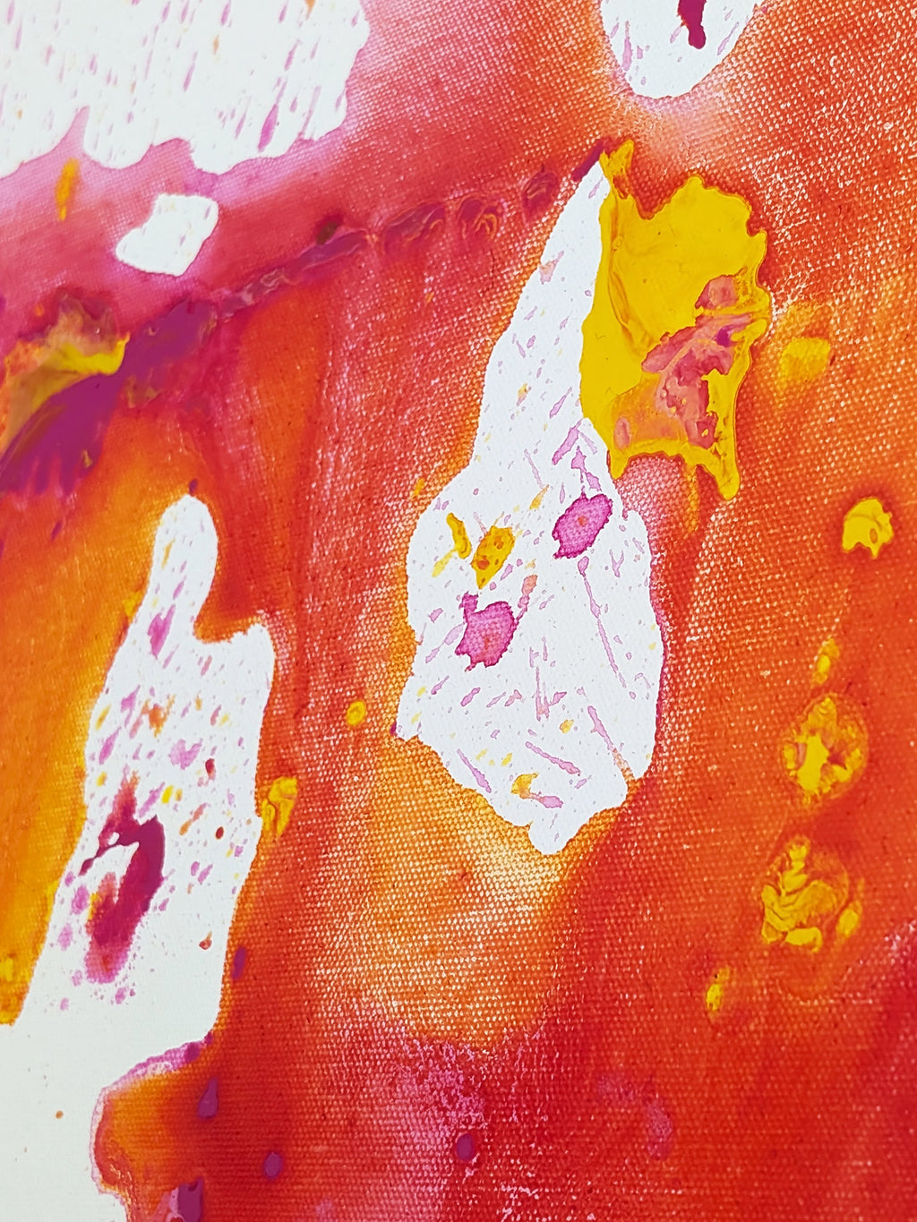Bild abstrakt - pink - orange - Leinwand - selbstgemalt - schönes Acrylbild