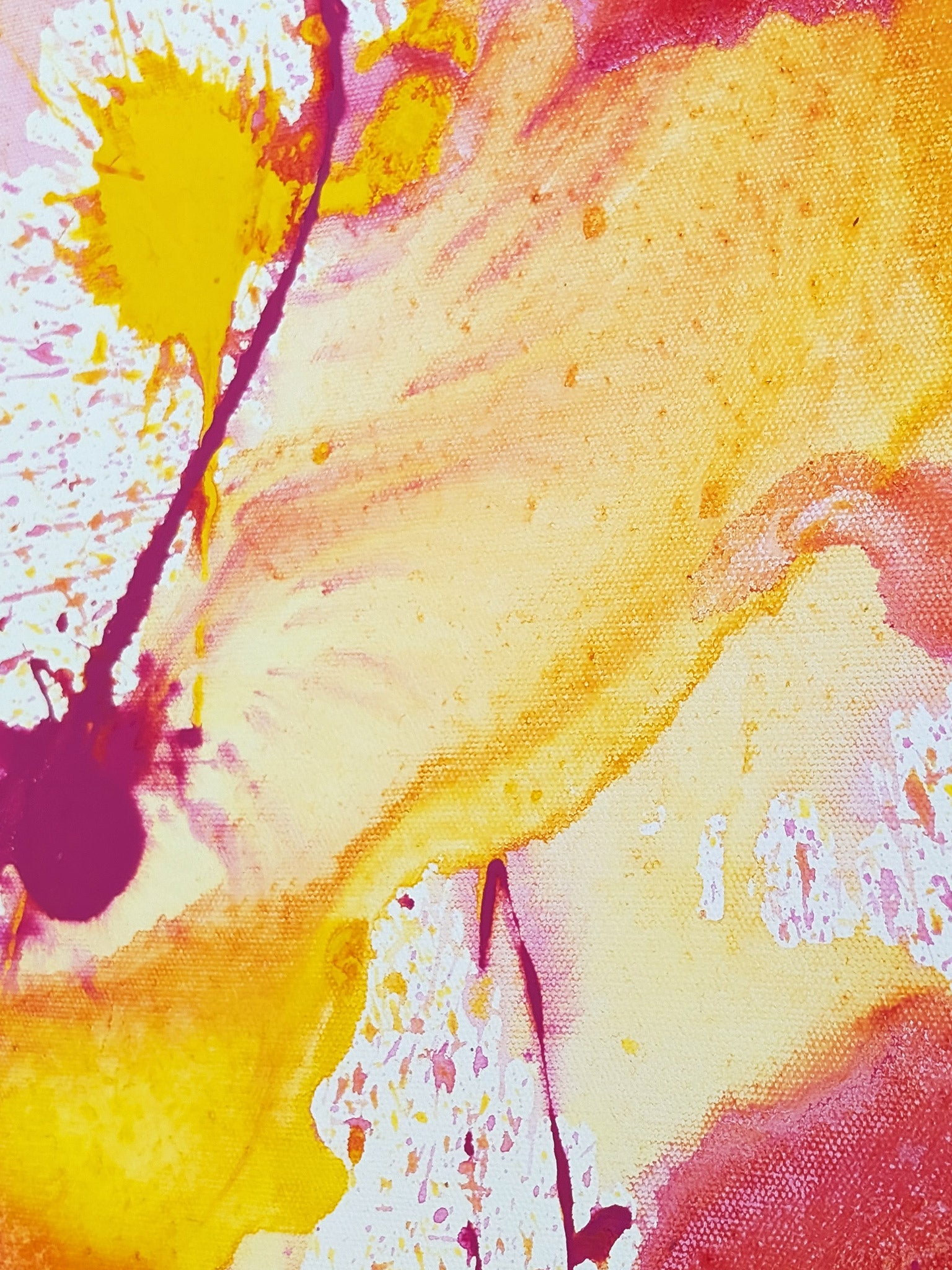 Bild abstrakt - pink - orange - Leinwand - selbstgemalt - schönes Acrylbild