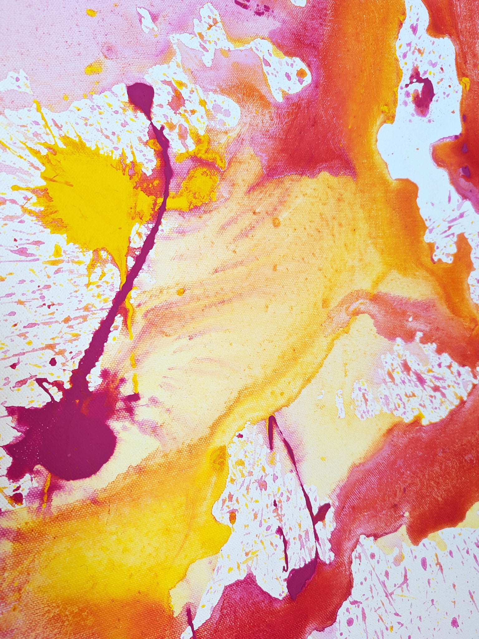 Bild abstrakt - pink - orange - Leinwand - selbstgemalt - schönes Acrylbild