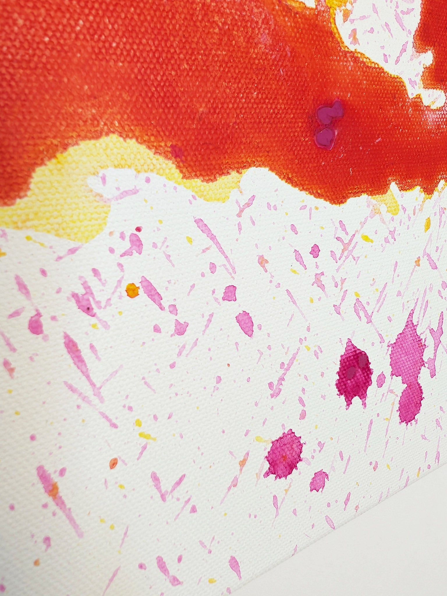 Bild abstrakt - pink - orange - Leinwand - selbstgemalt - schönes Acrylbild