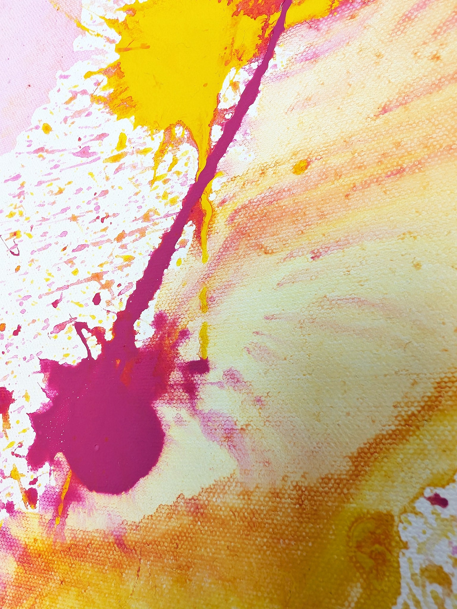 Bild abstrakt - pink - orange - Leinwand - selbstgemalt - schönes Acrylbild