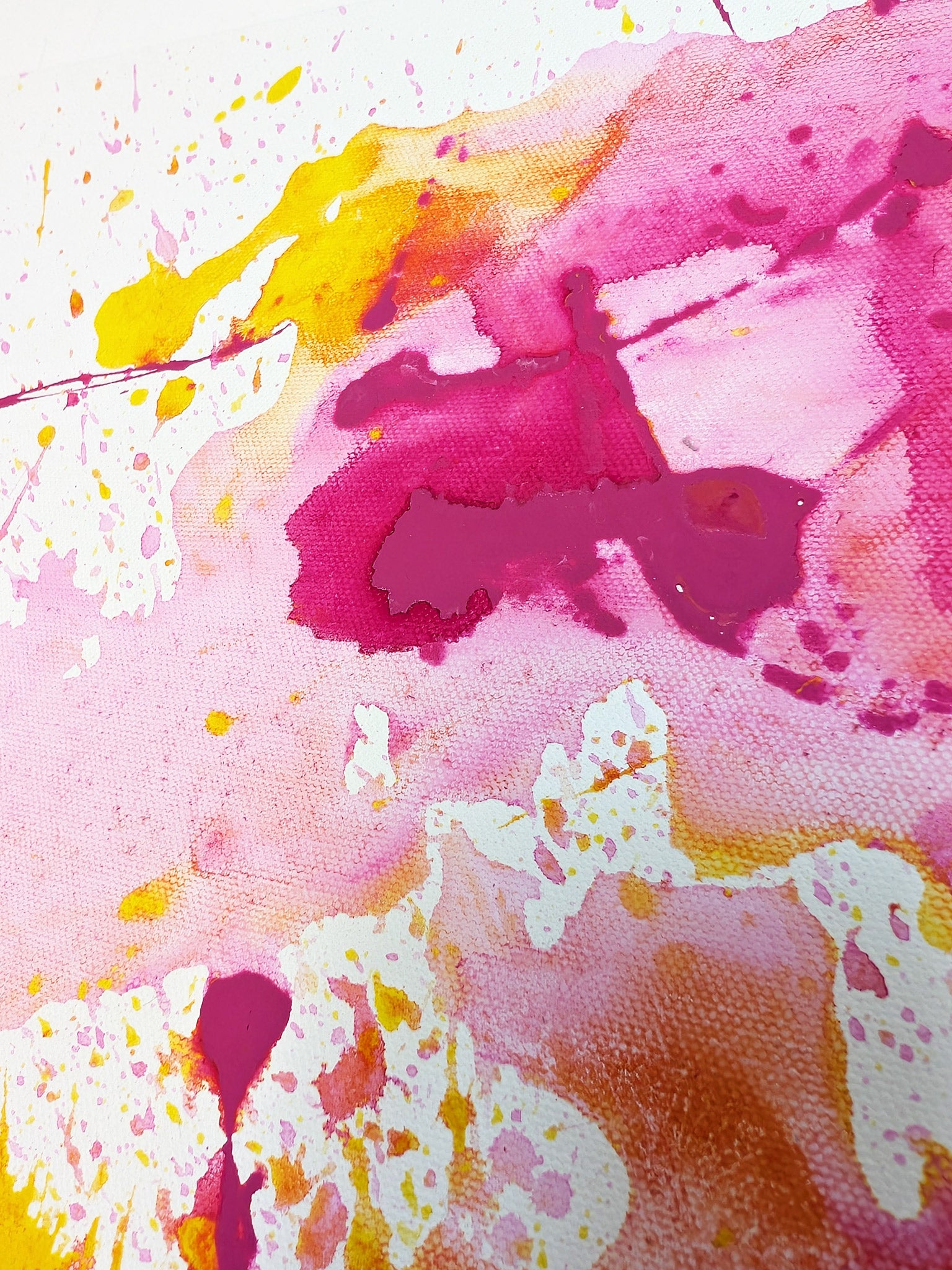 Bild abstrakt - pink - orange - Leinwand - selbstgemalt - schönes Acrylbild