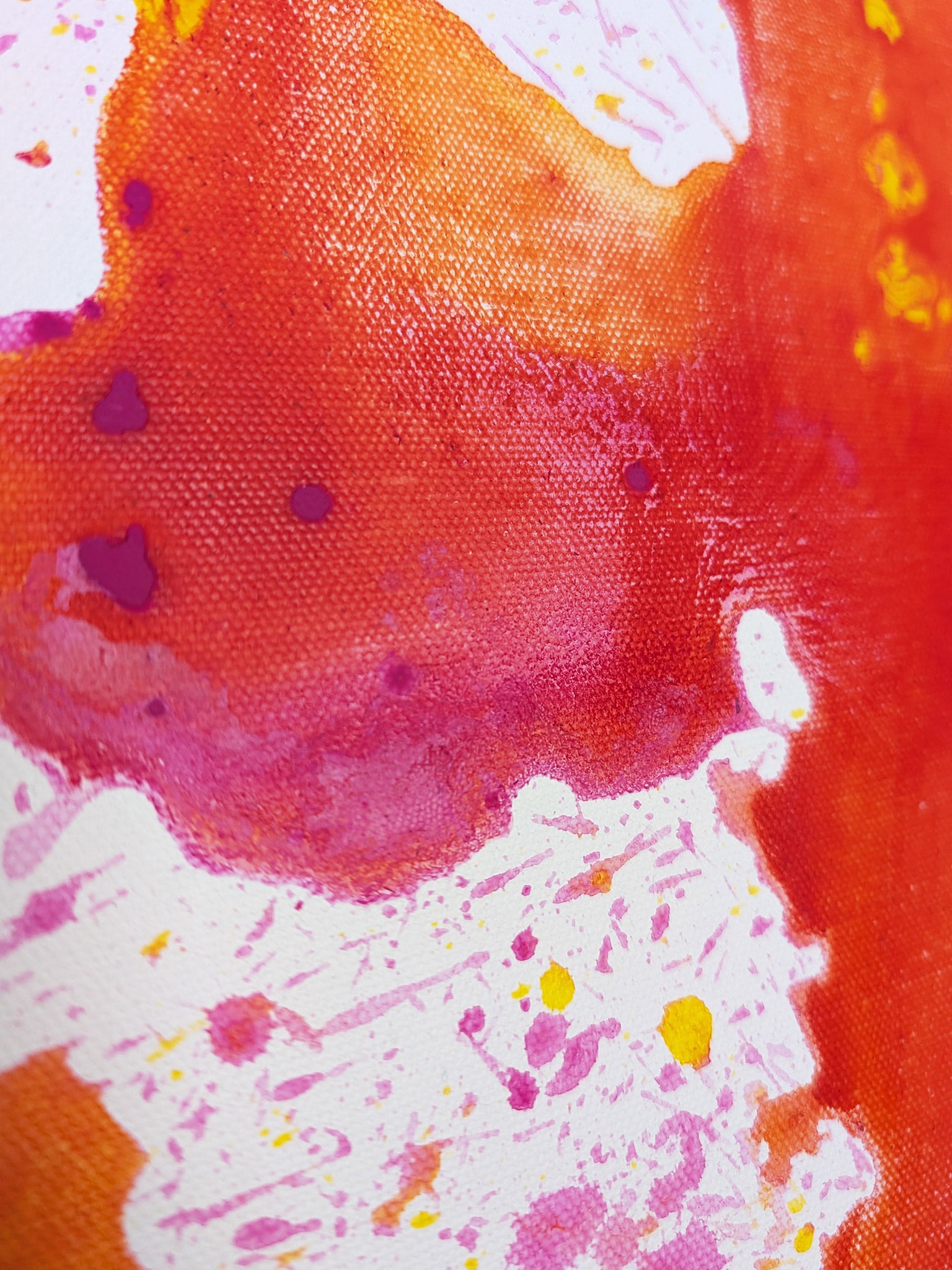 Bild abstrakt - pink - orange - Leinwand - selbstgemalt - schönes Acrylbild