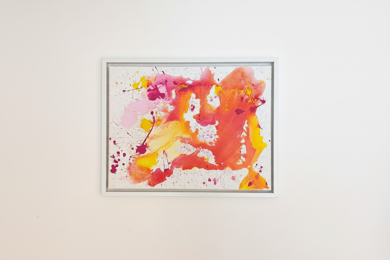 Bild abstrakt - pink - orange - Leinwand - selbstgemalt - schönes Acrylbild