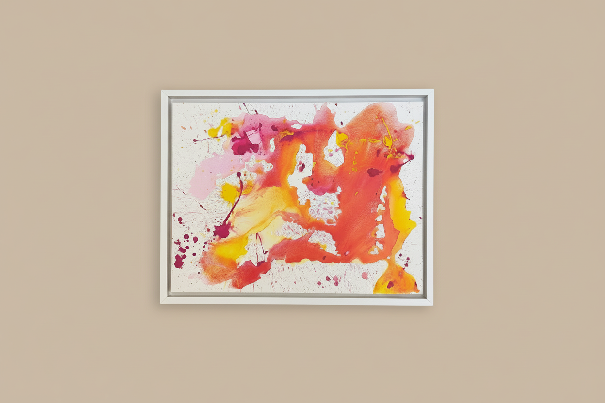 Bild abstrakt - pink - orange - Leinwand - selbstgemalt - schönes Acrylbild