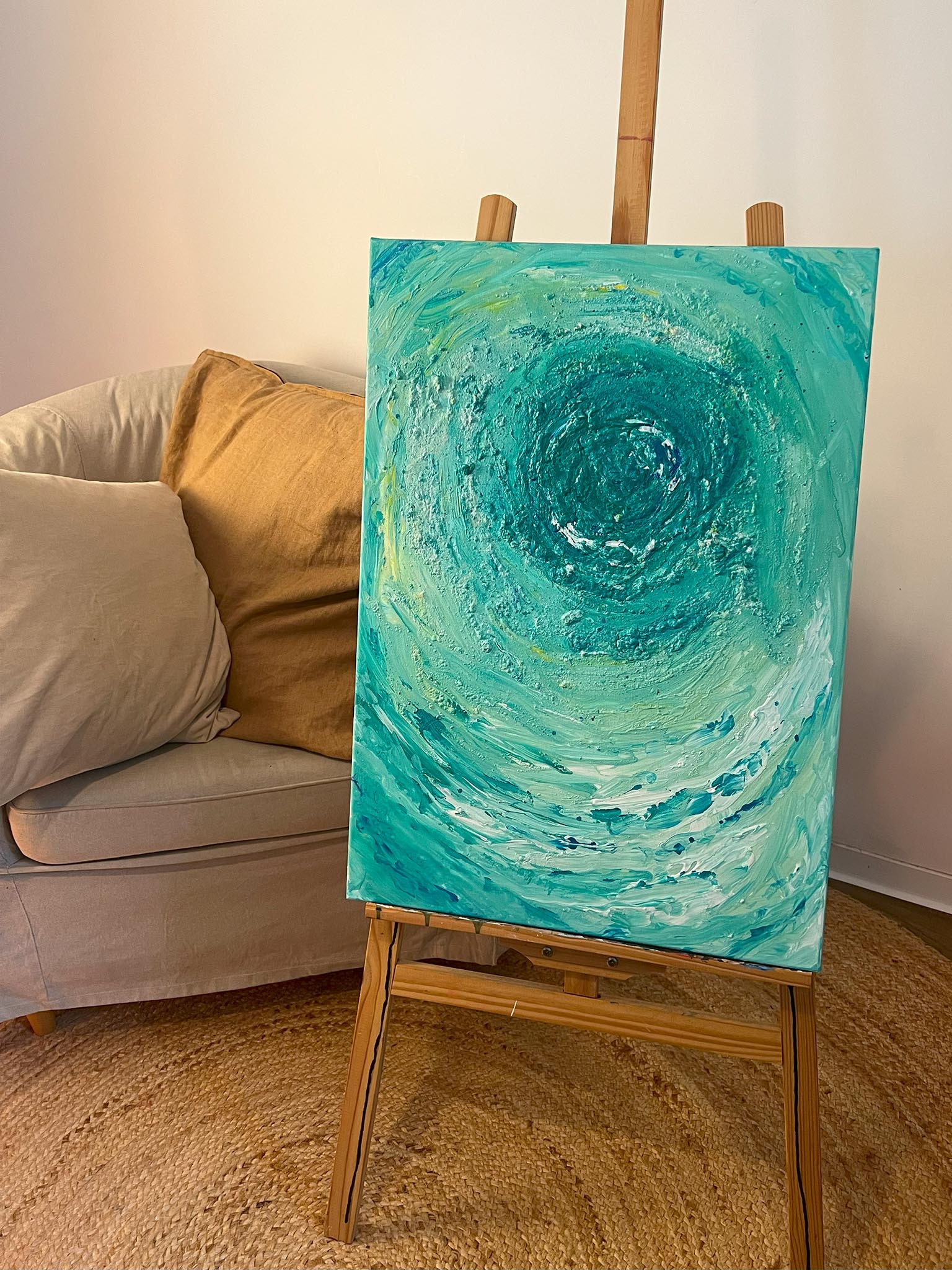 Grüne Struktur - Leinwand - Modernes organisches Kunstwerk für Wanddekoration -  für moderne Räume