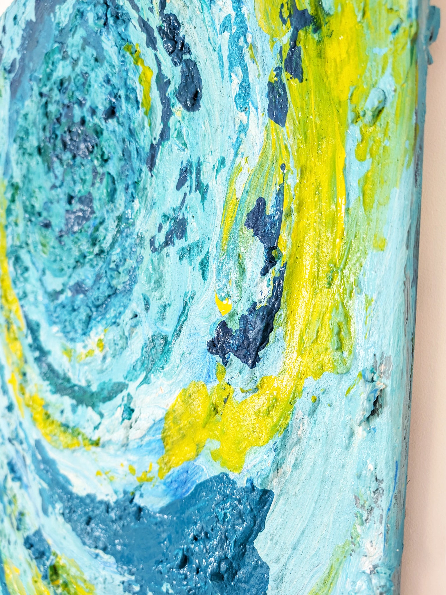 Blaues Struktur Leinwandbild - Modernes Wandbild für Wohnzimmer & Schlafzimmer