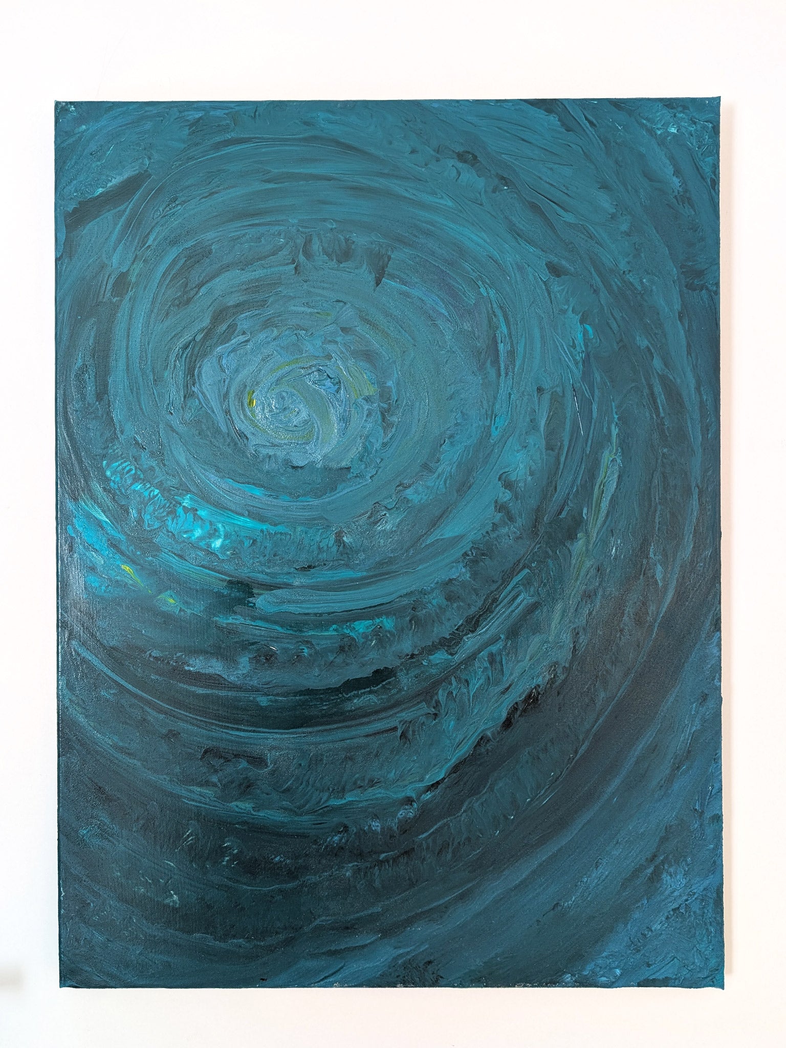 Blaues Leinwandbild mit leichter Struktur - Zeitlose abstrakte Kunst - modernes Wohnen