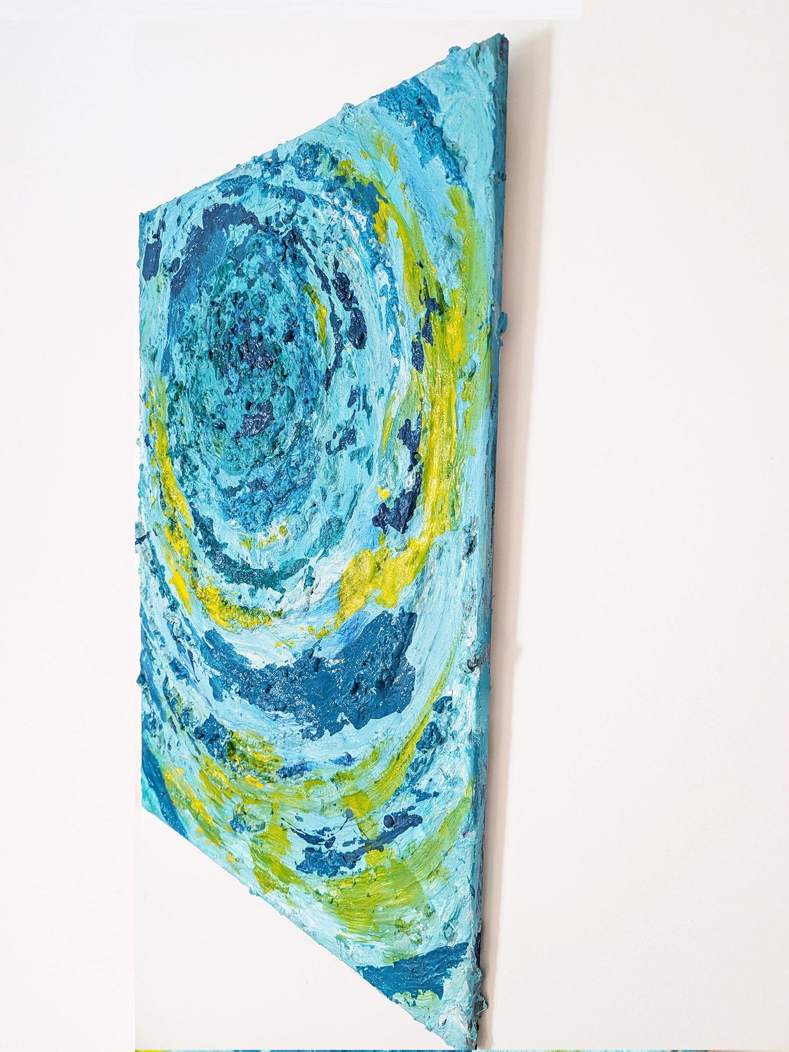 Blaues Struktur Leinwandbild - Modernes Wandbild für Wohnzimmer & Schlafzimmer