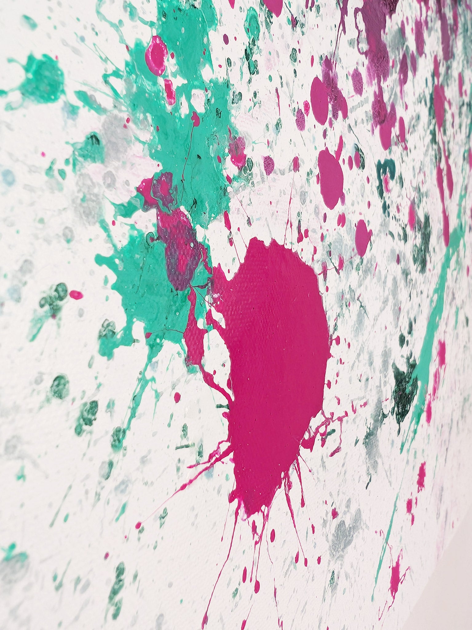 Grünes farbiges Bild abstrakt - echte Original Kunst - selbst gemalt - schönes Acrylbild