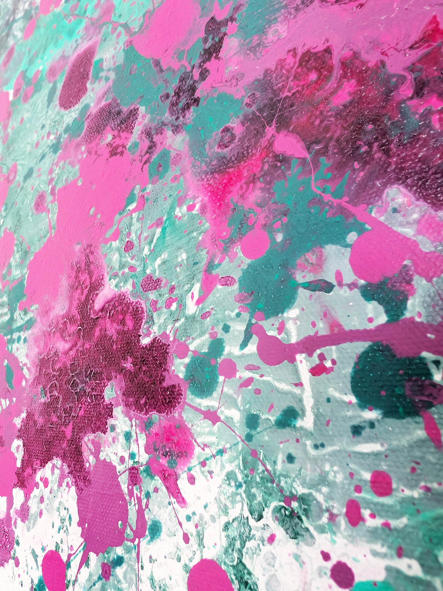 Grünes farbiges Bild abstrakt - echte Original Kunst - selbst gemalt - schönes Acrylbild