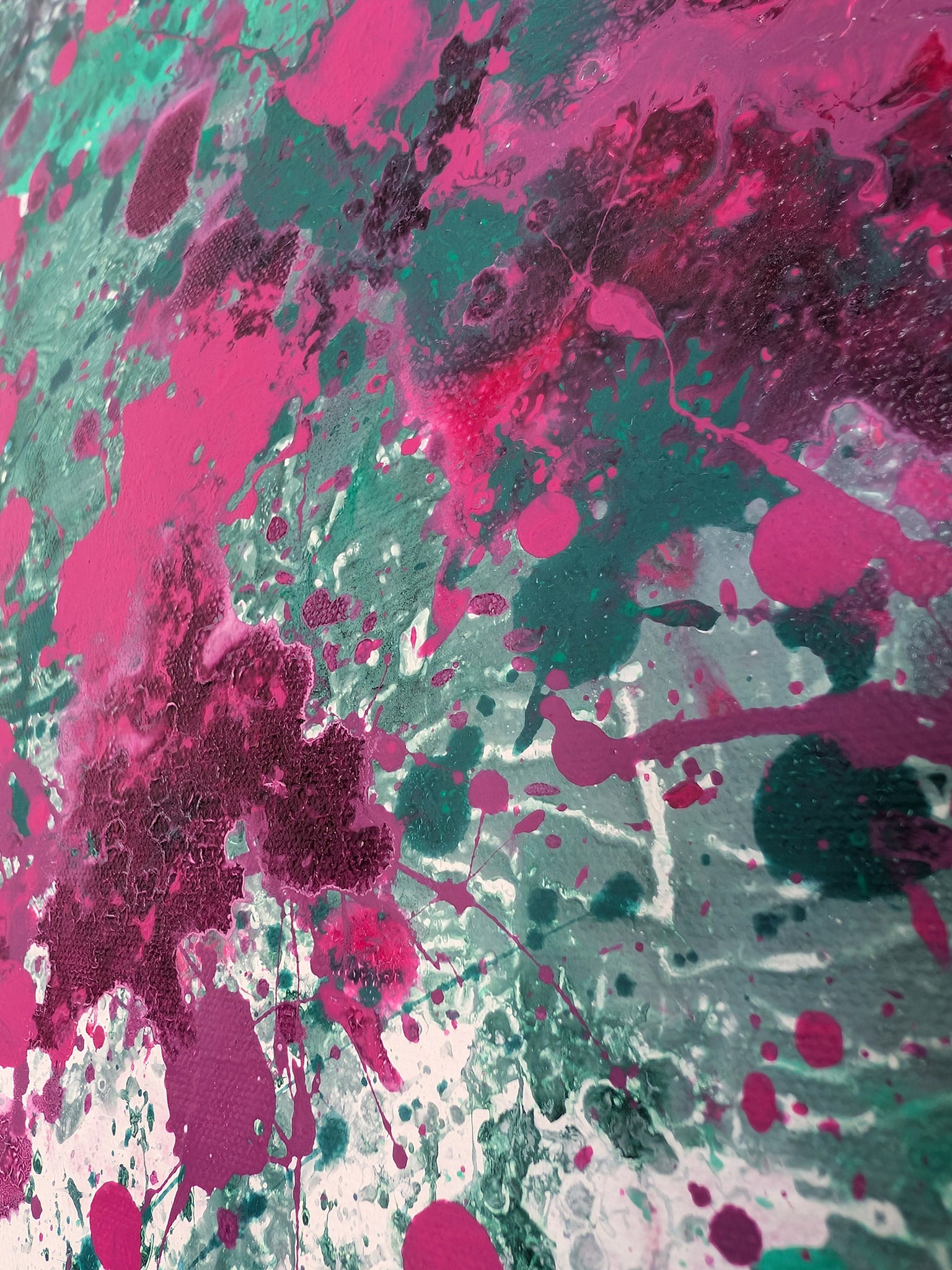 Grünes farbiges Bild abstrakt - echte Original Kunst - selbst gemalt - schönes Acrylbild