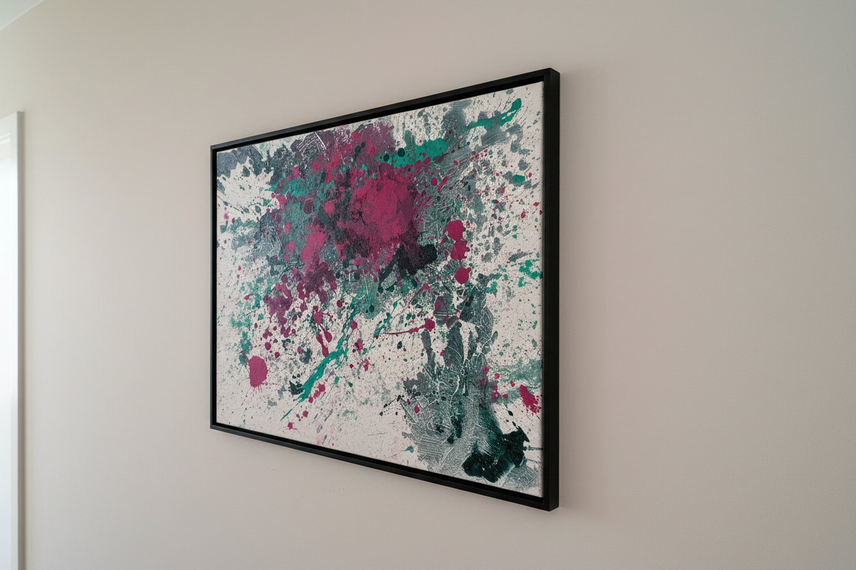 Grünes farbiges Bild abstrakt - echte Original Kunst - selbst gemalt - schönes Acrylbild