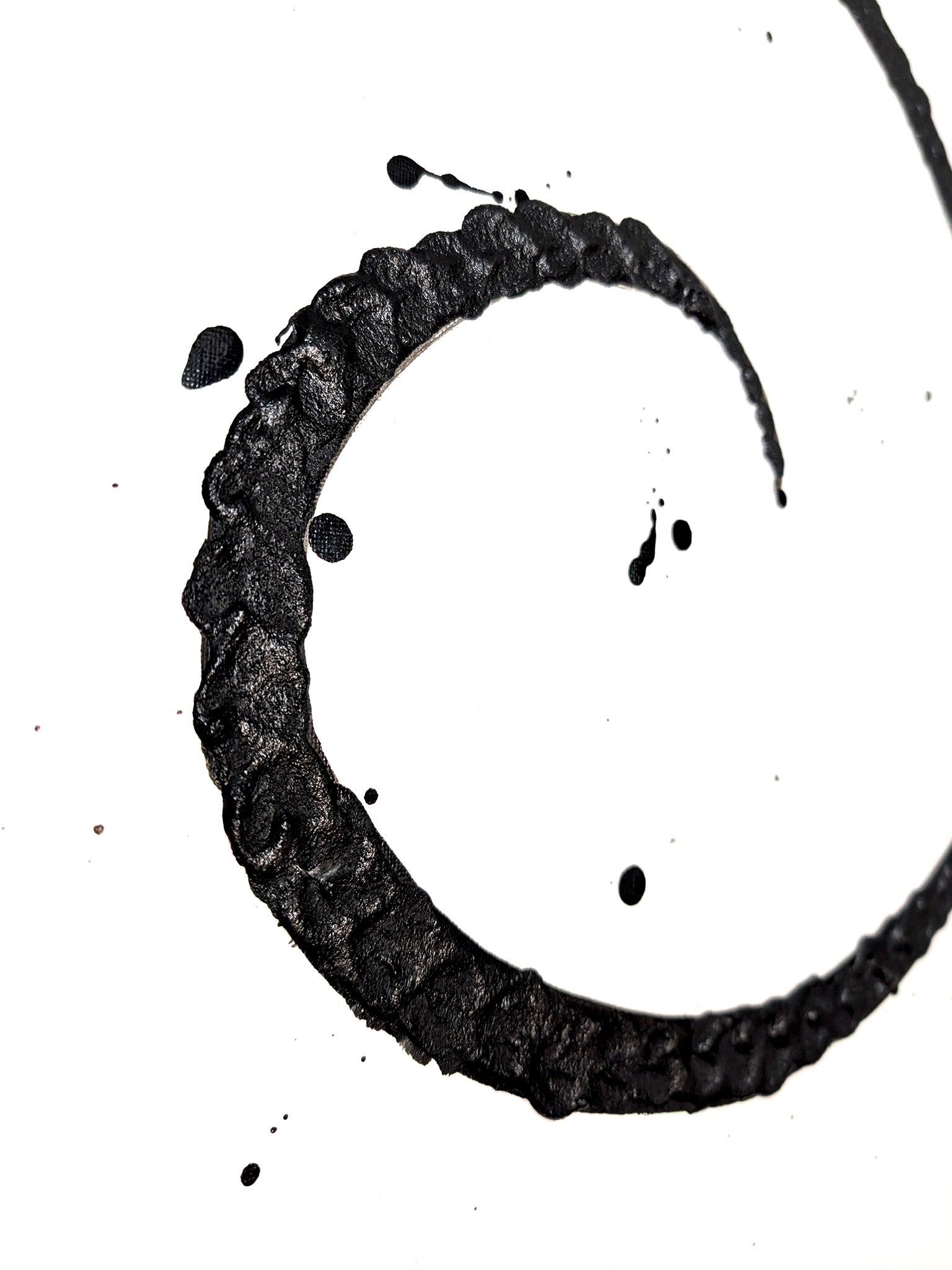 Abstraktes Schwarz - Weiß  Leinwandkunstwerk mit Linienführung - Minimalistisches Wandbild