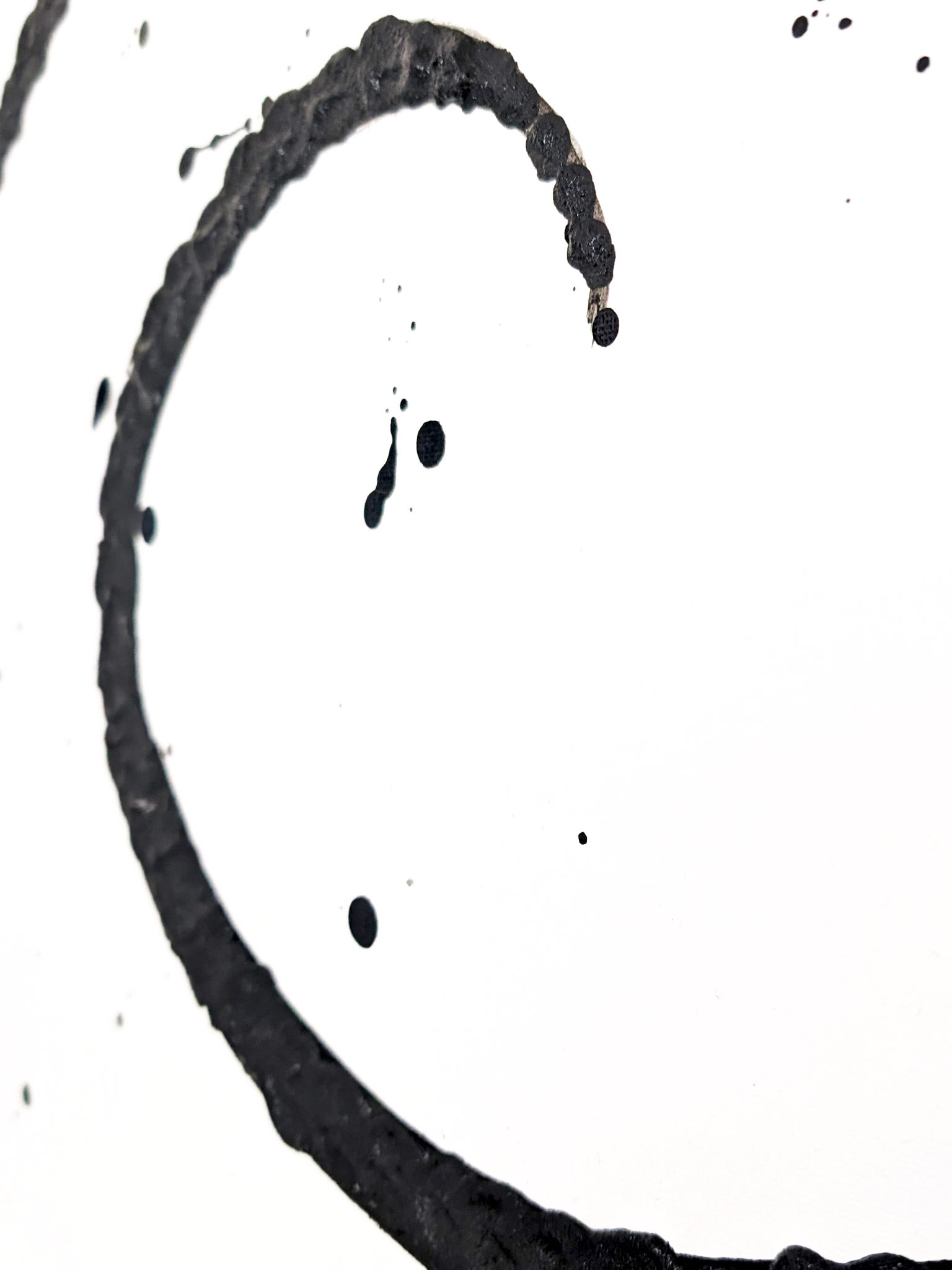 Abstraktes Schwarz - Weiß  Leinwandkunstwerk mit Linienführung - Minimalistisches Wandbild