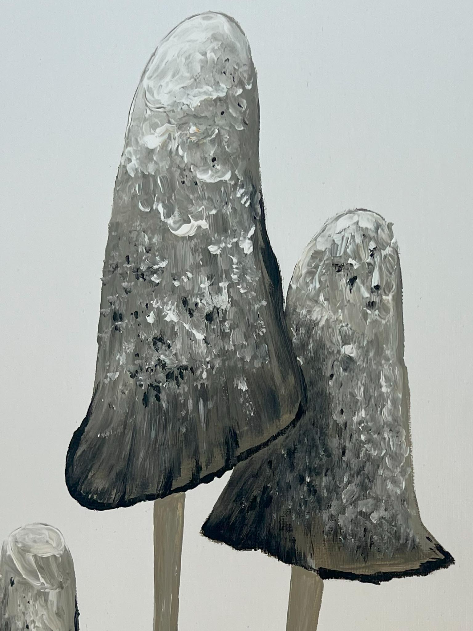 Pilze in Beige - Acryl auf Leinwand - original Art - kreatives Geschenk - Kunst verschenken