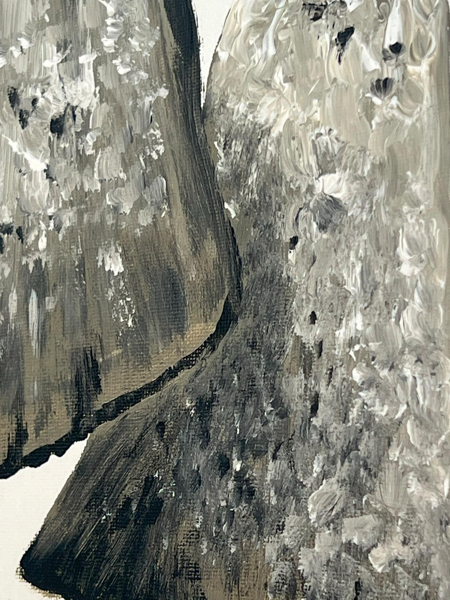 Pilze in Beige - Acryl auf Leinwand - original Art - kreatives Geschenk - Kunst verschenken