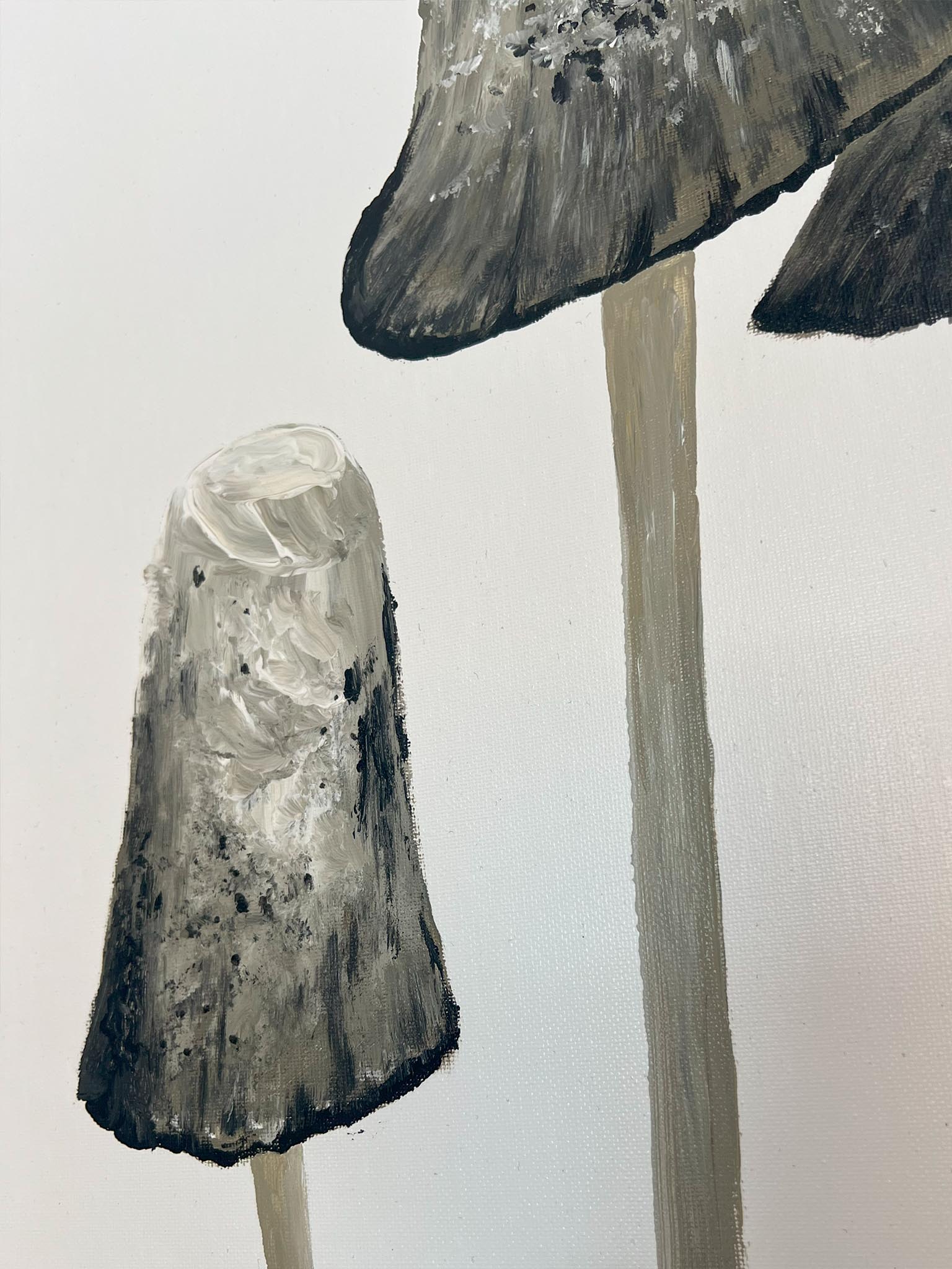 Pilze in Beige - Acryl auf Leinwand - original Art - kreatives Geschenk - Kunst verschenken