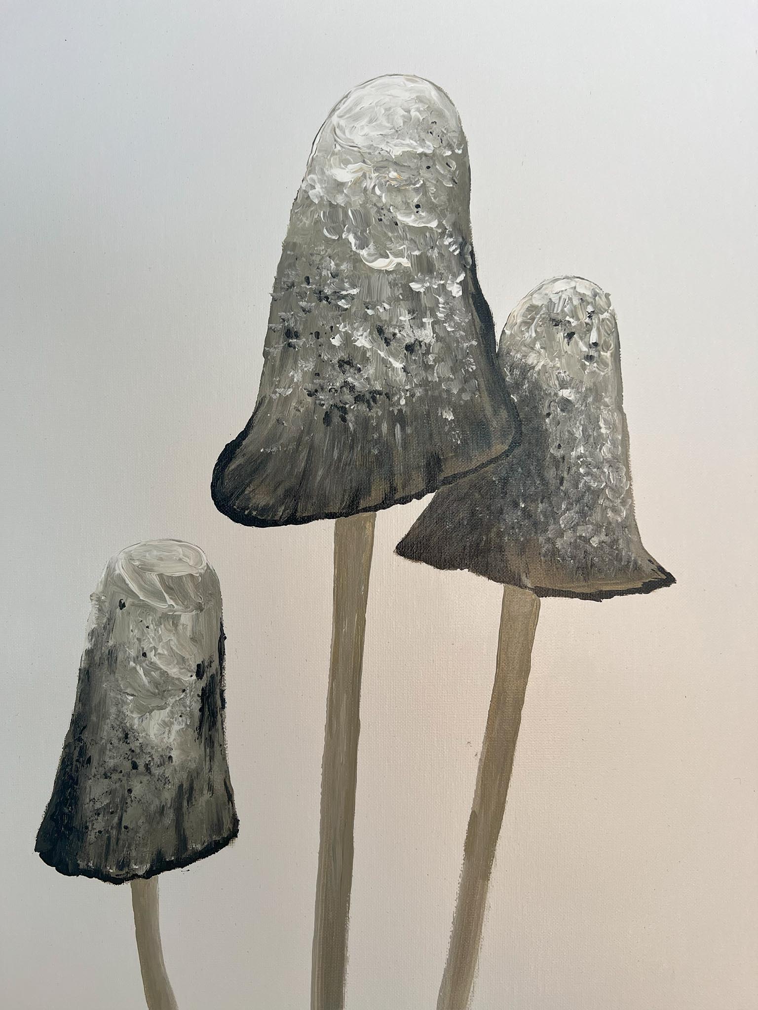 Pilze in Beige - Acryl auf Leinwand - original Art - kreatives Geschenk - Kunst verschenken