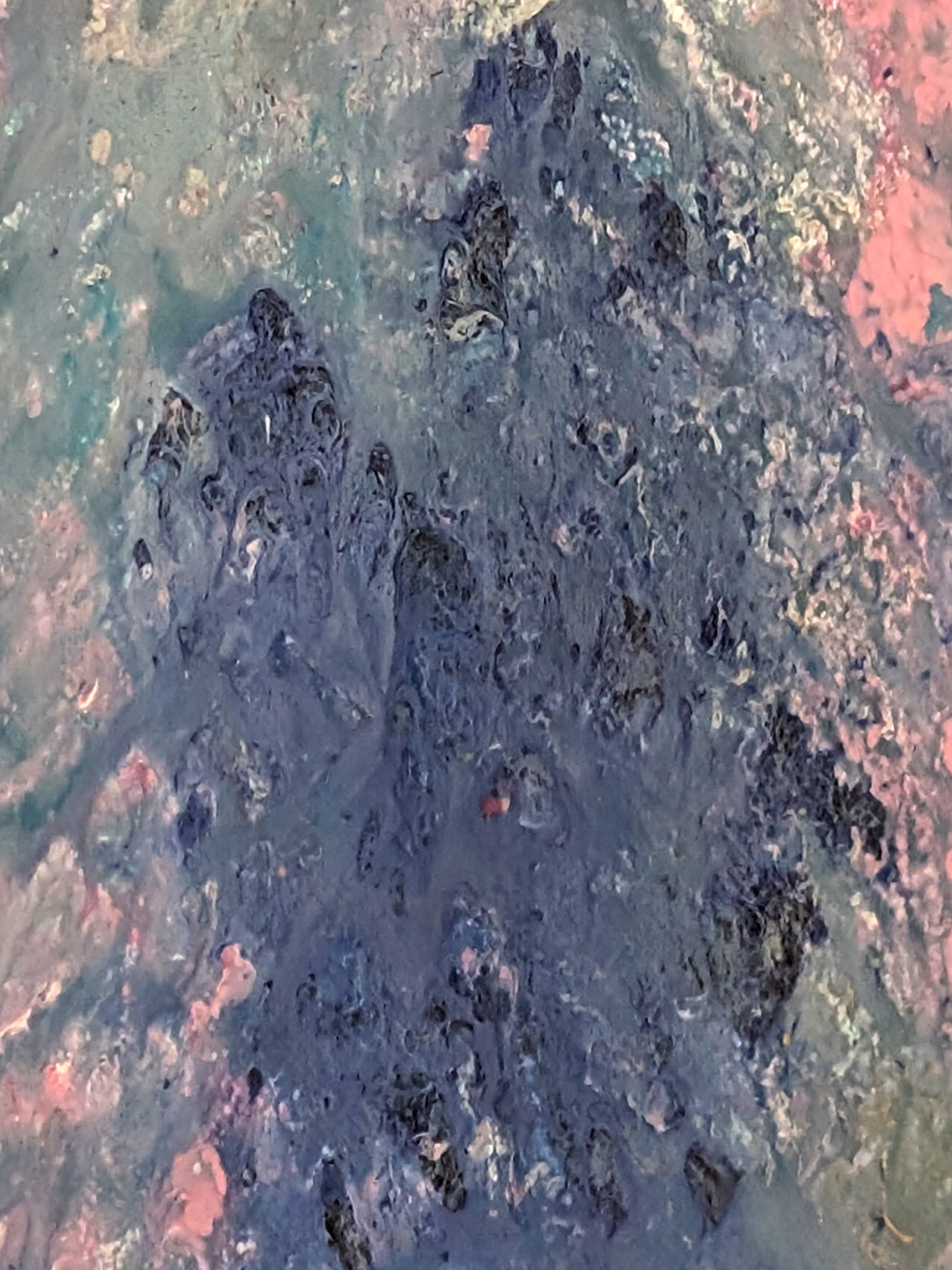 Abstraktes Leinwandbild in Lila und Blau - Modernes Farbenspiel - kreative Wandgestaltung