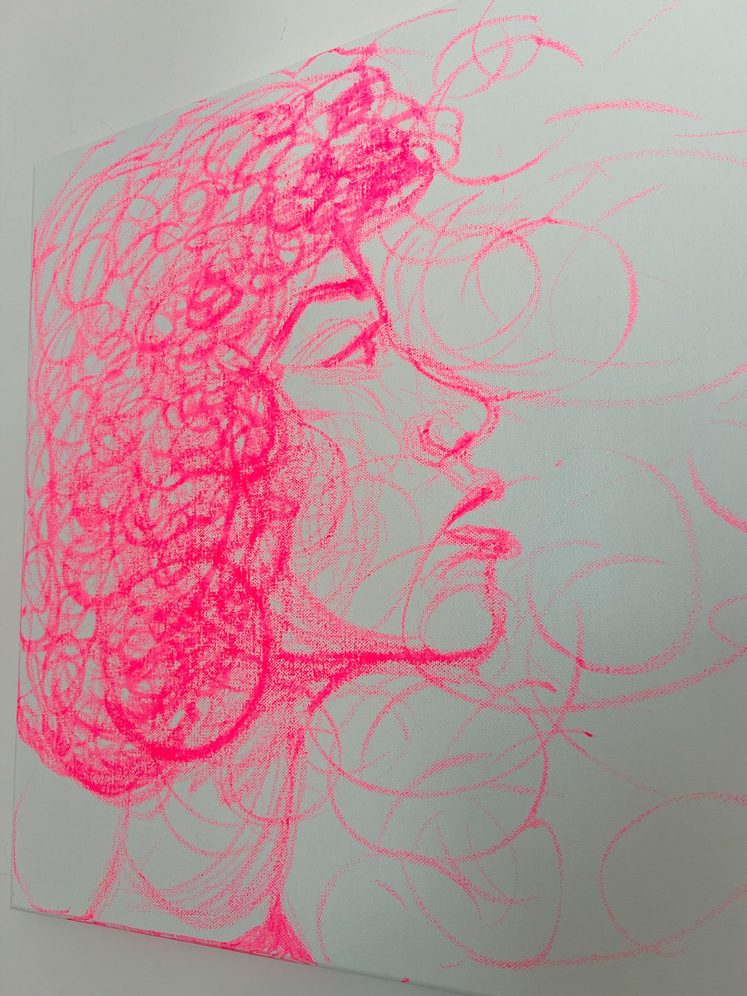 Pop Art Gesicht in Pink - Original Art - selfmade Kunst - pinke abstrakte Zeichnung - Malerei