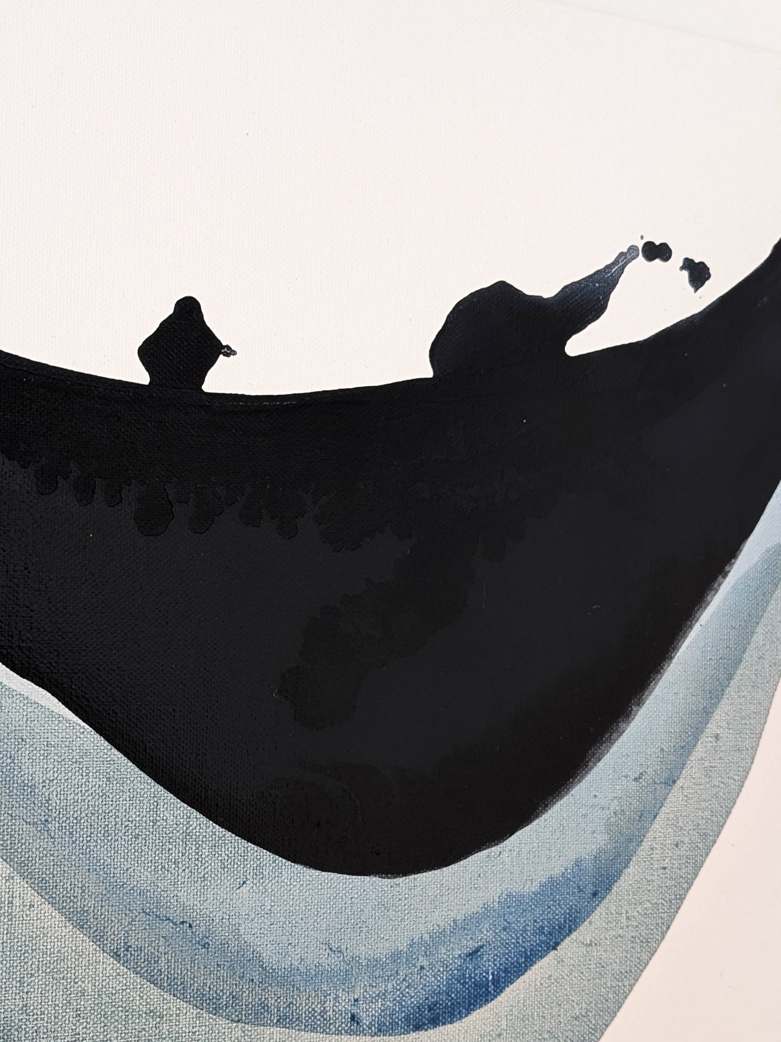 Abstrakte Wasseroptik in Blau - kleiner Elefant - Leinwand - Harmonie von Natur und Kunst