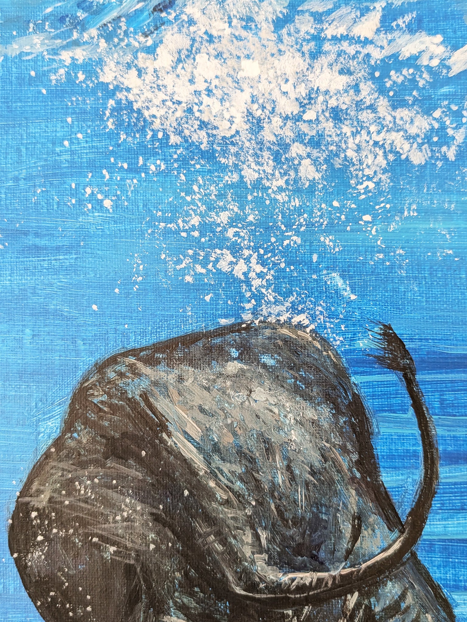 Kunstvoller Elefant von hinten - Leinwandbild für individuelle Raumgestaltimg - Tier mit Charakter