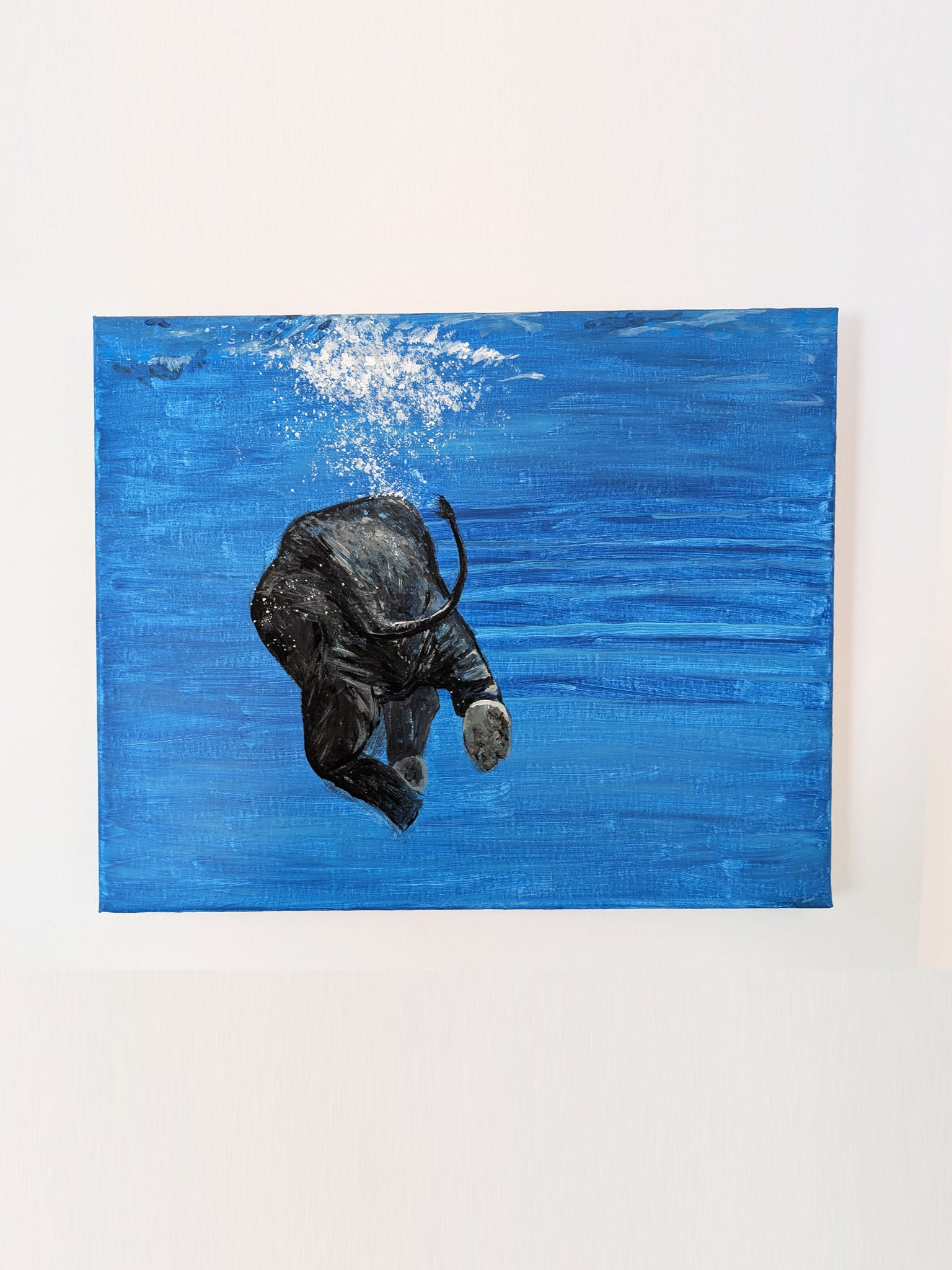 Kunstvoller Elefant von hinten - Leinwandbild für individuelle Raumgestaltimg - Tier mit Charakter