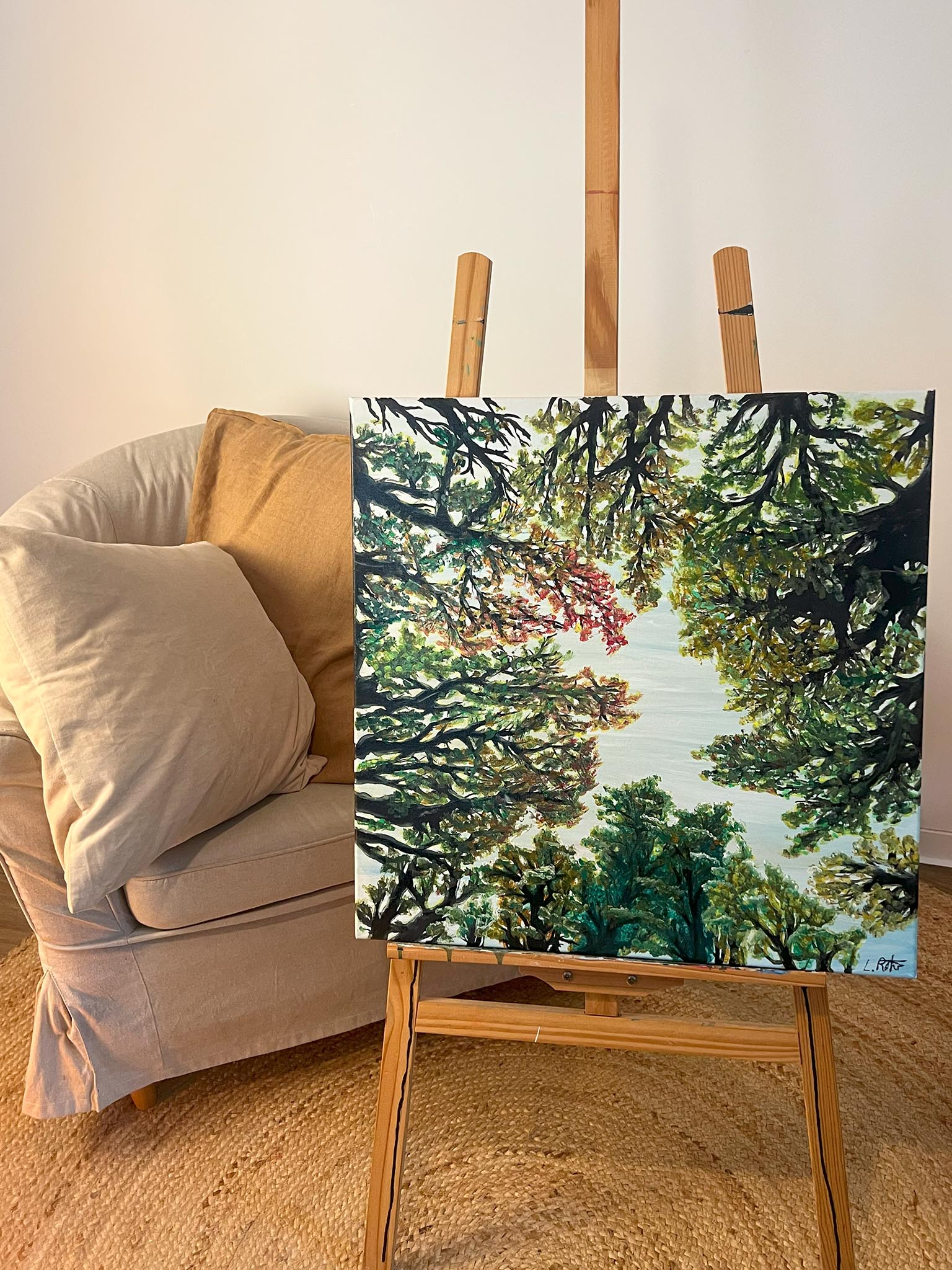 Green Forest - Leinwandkunst Wald - Natürliches Wandbild mit Tiefe und Ruhe - entspannendes Raumgefühl