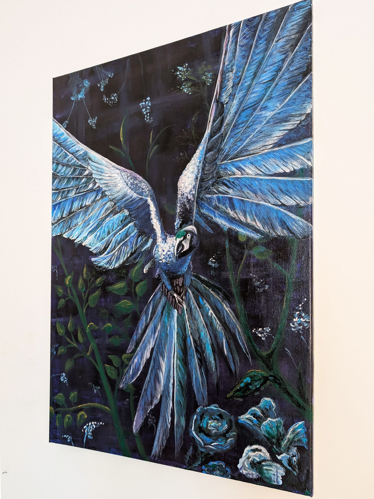 Bunter Papagei - Leinwand - Naturinspirierte Wandkunst im tropischen Look - Tierkunst