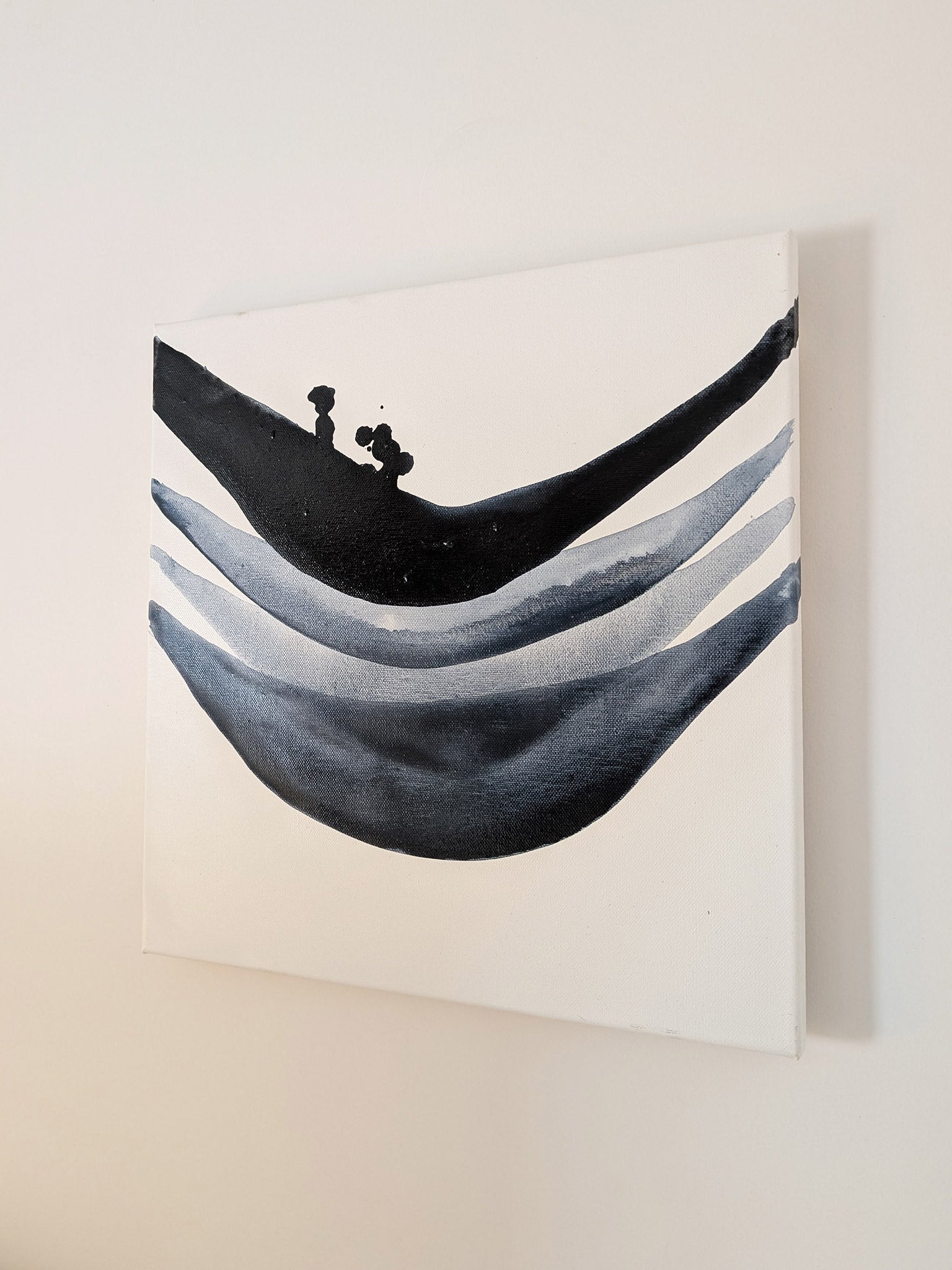 Abstrakte Wasserstruktur auf Leinwand - Sanfte Bewegung in stilvollem Design - Selfmade