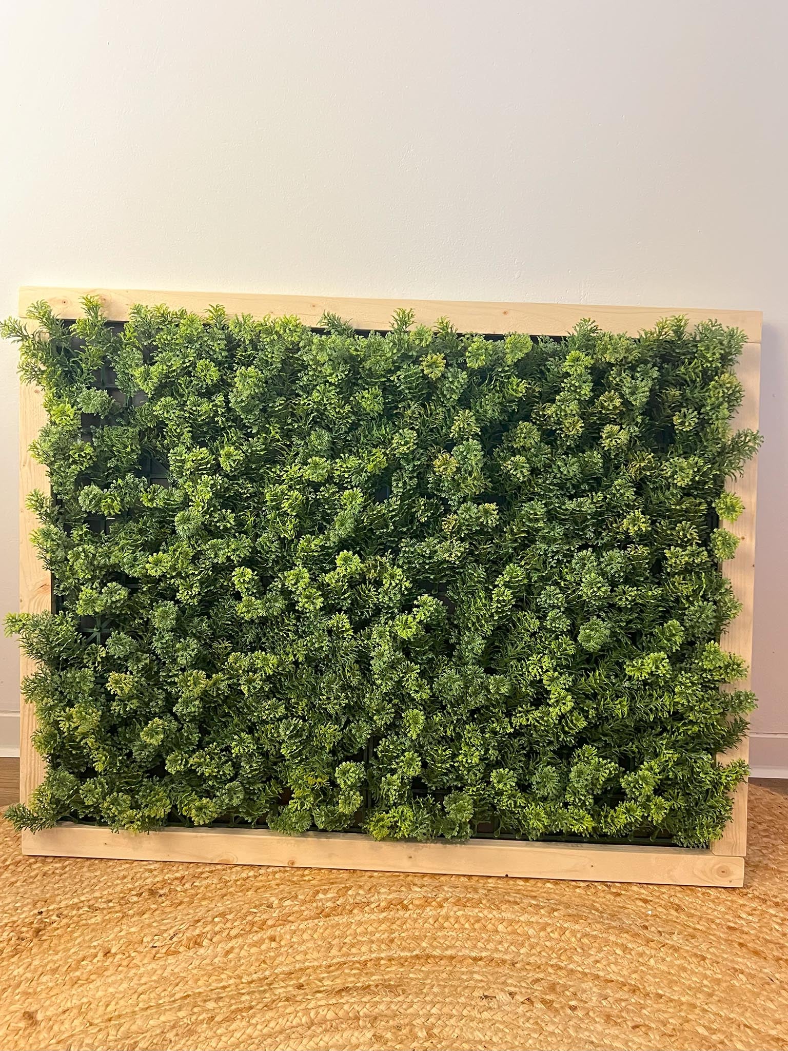 Moos & Rasen Kunstwerk - Handgemacht mit echten Kunstpflanzen und Holzrahmen