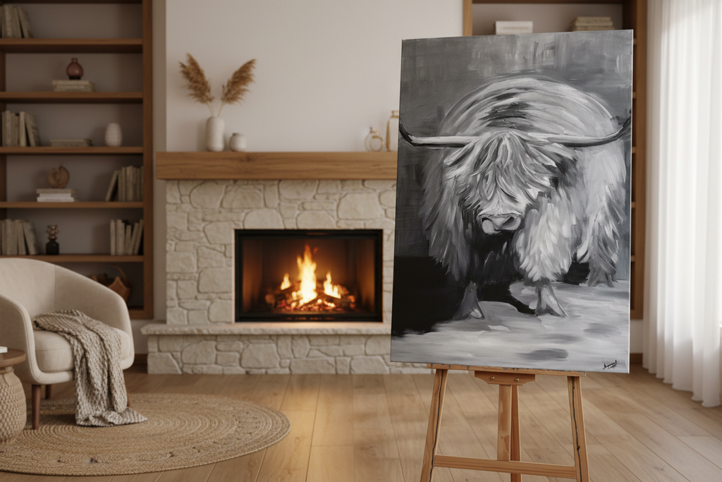 Big Highland Cow 2.1 - Original Acryl Painting | Deko Duo