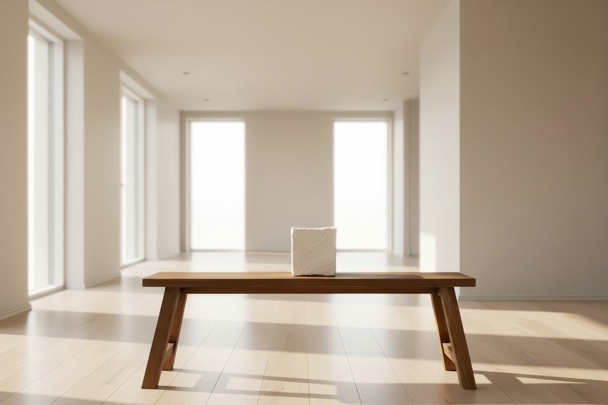 Papiermaché Vase - quadratisch - handgemachte Statement - Deko im Boho Stil - beige