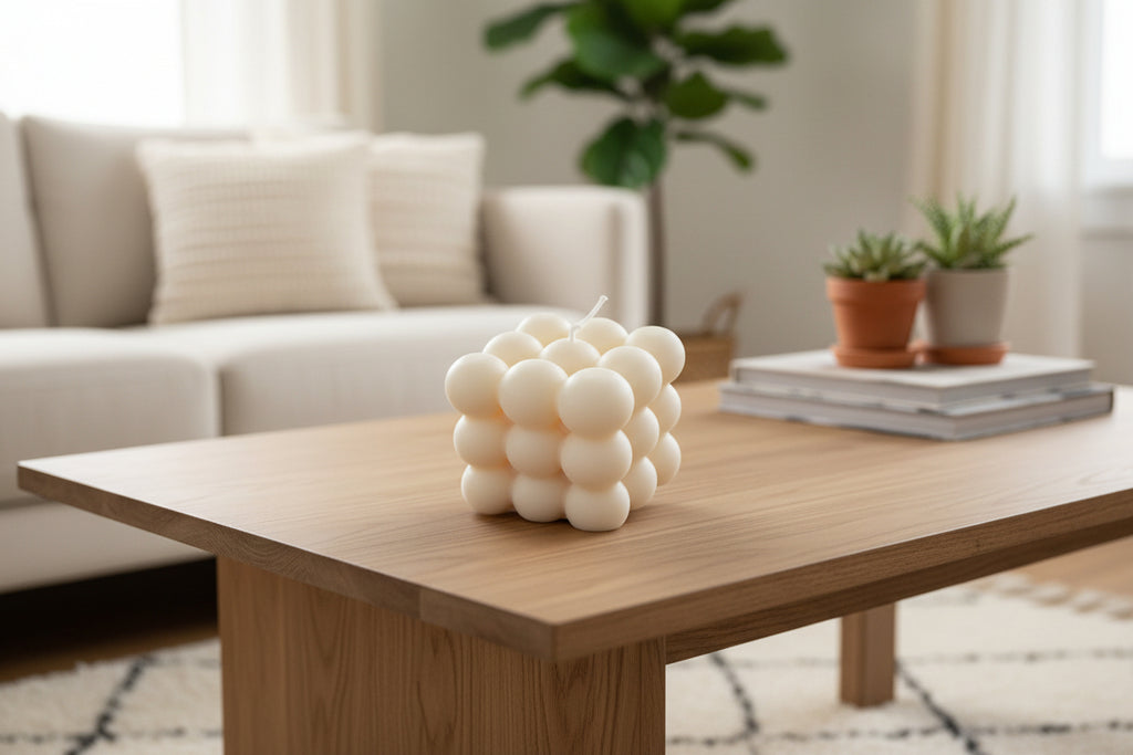 Hangefertigte Bubble Kerze - Groß