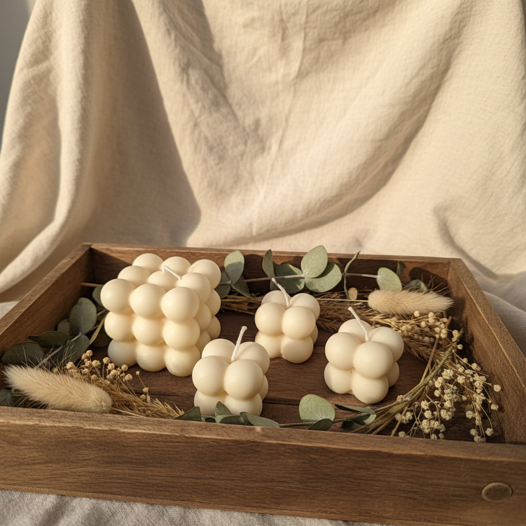 Handgefertigte Bubble Kerze - Klein