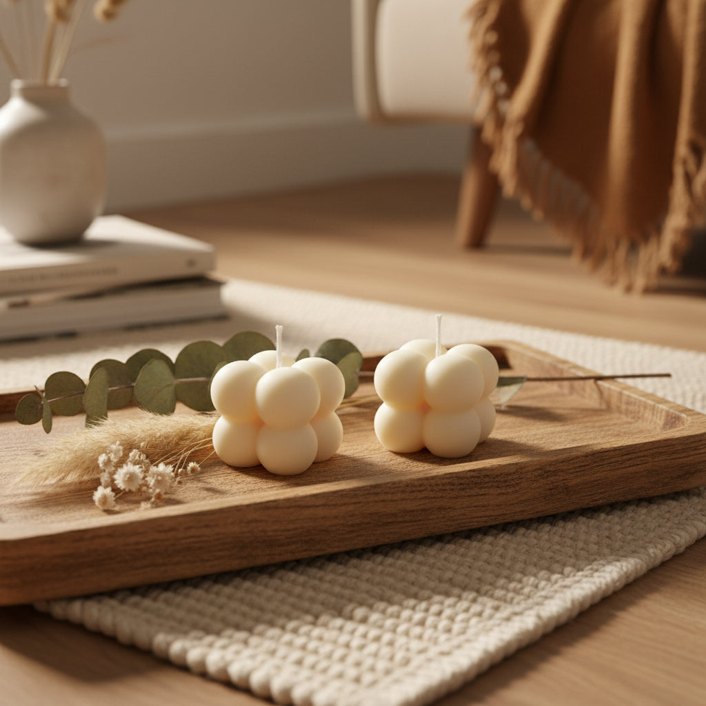 Handgefertigte Bubble Kerze - Klein