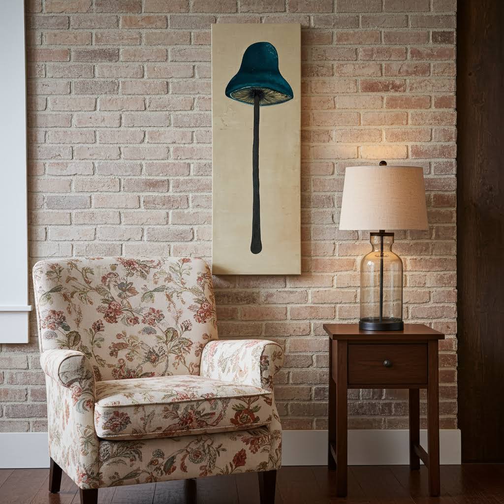 Pilz auf Leinwand - Natürliches Bild - groß und schmal - Acryl auf Leinwand -kreative Kunst